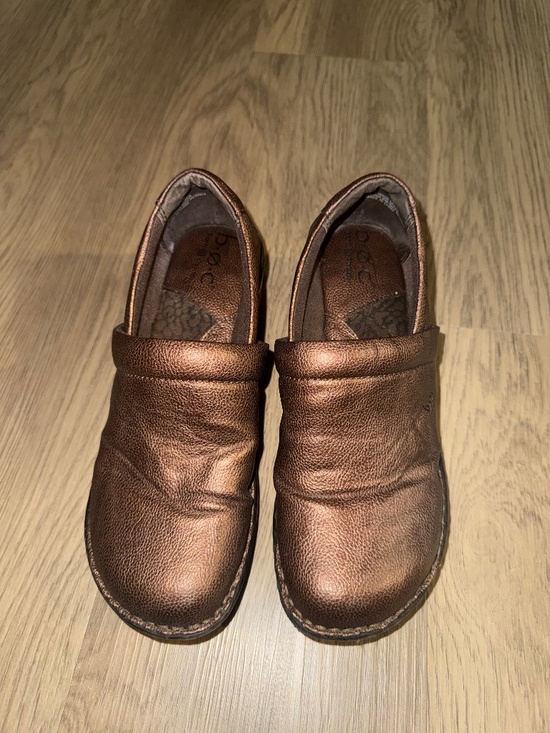 boc Shoes - B.O.C. Bronze Metallic Clogs Chunky Faux Wood Heel Boho Women’s Size 7